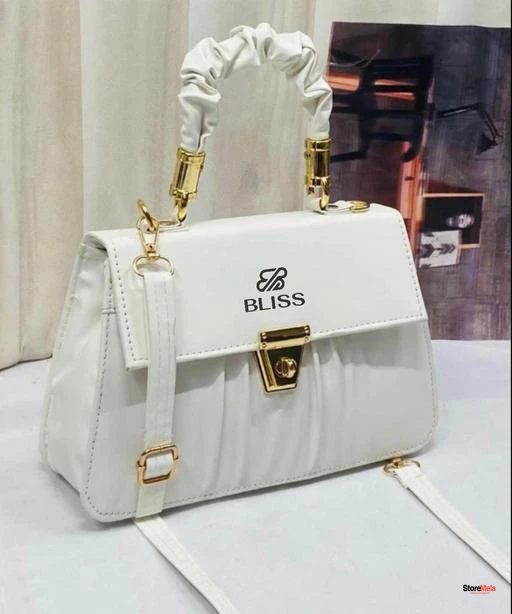 Graceful Stylish Slingbags  Luxury High Quality PU Leather Women Shoulder Bag (White)